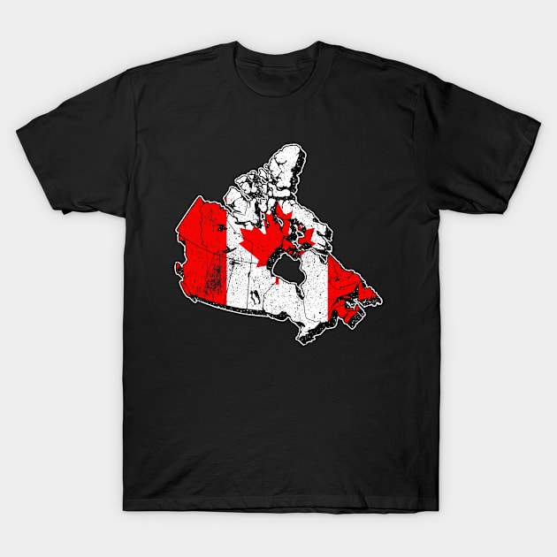 Canada Map With Flag T-Shirt by mkar